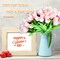 100 Pcs Artificial Real Touch Tulips Fake Artificial Tulip Flower Bulk Bouquet with Stem for Table Centerpieces Wedding Bridal Easter Mother's Day Garden Home Decor, 13.4''(Light Pink)
